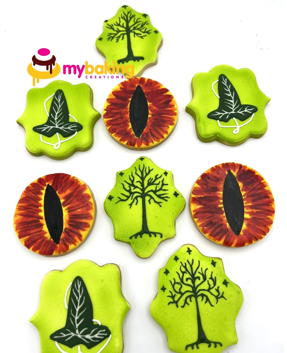 Custom hand-piped Lord of the Rings themed cookies Bay Area